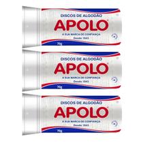 Algodao Disco Apolo 70g Limpeza Facial Maquiagem Manicure Pedicure - Kit Com 3