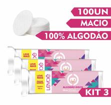 Algodão Em Disco 300 Unidades Limpeza Facial Maquiagem Estética