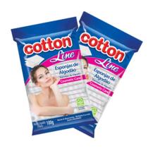 Algodão Esponja Facial 100g Macio e Absorvente Cotton Line Kit C/ 3 Pacotes