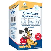 Algodão Hidrófilo Sanfarma Disney Mickey Rolo 25g 5 Caixas Algodão Hidrófilo Sanfarma Disney Mickey Rolo 25g 5 Caixas