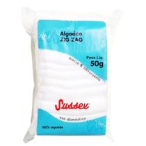 Algodão Hidrófilo Zig Zag Multiuso 50g - Sussex Algodão Hidrófilo Zig Zag Multiuso 50g - Sussex