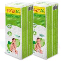 Algodão quadrado Baby Bella cotton kit com 02 pacotes