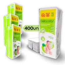 Algodão quadrado bebê bellacotton 400 unidades Algodão quadrado bebê bellacotton 400 unidades