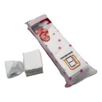 Algodão quadrado puro com 120 unidades para skincare, maquiagem e higiene facial 100% algodão, não solta fiapos Algodão quadrado puro com 120 unidades para skincare, maquiagem e higiene facial 100% algodão, não solta fiapos