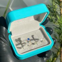 Aliança 3mm (pedra azul) prata 925 Aliança 3mm (pedra azul) prata 925