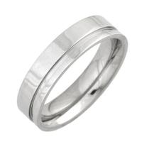 Aliança 6 mm em Prata De Lei Polida com 1 Friso Lateral Aliança 6 mm em Prata De Lei Polida com 1 Friso Lateral