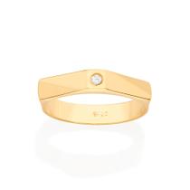 Aliança abstrata folheada a ouro BRANCO 513340 Rommanel Aliança abstrata folheada a ouro BRANCO 513340 Rommanel