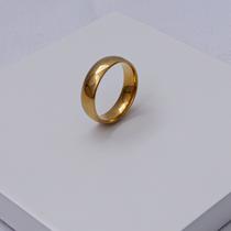 Aliança Aço Inox Dourado Unissex 6mm