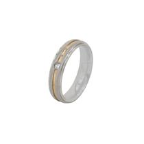 Aliança Aço Inoxidável Fosca Filete E Zirconea N17 4405 Aliança Aço Inoxidável Fosca Filete E Zirconea N17 4405