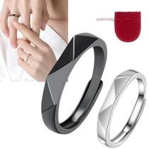 Aliança Anel Compromisso Ajustável Par Prata 925 Aliança Anel Compromisso Ajustável Par Prata 925