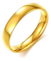 Aliança Anel Dourado Anatômico Aço Inoxidável 316l Aliança Anel Dourado Anatômico Aço Inoxidável 316l