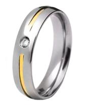 Aliança Anel Feminino Luxo Fio Ouro 18k Cristal Cz Presente