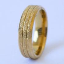 Aliança Avulsa Diamantada Chanfrada Dourada 6mm Envio Rápido