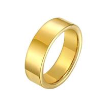 Aliança Avulsa Ouro 18k Banhada Reta Tungstênio 6mm