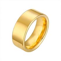 Aliança Avulsa Ouro 18k Banhada Reta Tungstênio 8mm