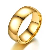 Aliança avulsa ouro 18k banhada tradicional tungstênio 8mm