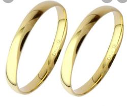 Aliança balada leve em ouro 18 k