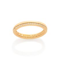 Aliança banhada a ouro com zircônias BRANCO 512999 Rommanel