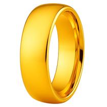 Alianca Banhada Ouro 18k 8mm Grossa Grande Anatômica Tradicional Casamento Noivado Compromisso