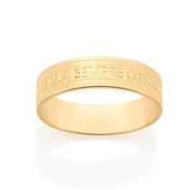 Aliança banhado ouro 3x 24k 18k e 22k anel de compromisso rommanel religiosa que deus esteja sempre conosco unissex 513287