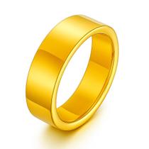 Aliança Casamento 6mm Reta Banhada Ouro 18k Tungstênio Noivos Luxo