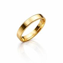 Aliança Casamento Quadrada Banhado a Ouro 18k TAMANHO:23
