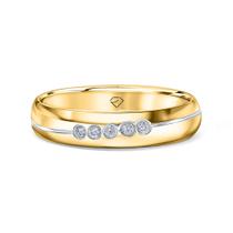 Aliança Cinque Terre Em Ouro 18k 4mm E Diamantes 0,08 Ct Aliança Cinque Terre Em Ouro 18k 4mm E Diamantes 0,08 Ct