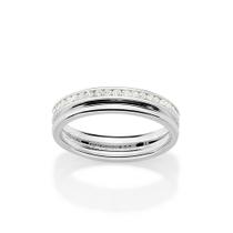 Aliança com Friso com Zircônias Prata 925 Rommanel 810393 Tamanho:18Cor:BRANCO