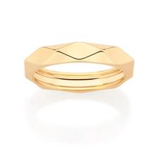 Aliança de casamento e noivado banhado ouro18k fina anel de compromisso namoro rommanel geométrico quadrada ou prata 925 unissex 513220 313220