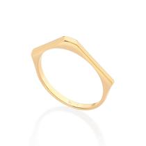 Aliança de casamento e noivado ouro 18k banhada anel compromisso rommanel unissex geómetrico angular 2mm 513442 Aliança de casamento e noivado ouro 18k banhada anel compromisso rommanel unissex geómetrico angular 2mm 513442