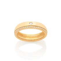 Aliança de casamento e noivado ouro 18k banhada anel de compromisso rommanel feminina cravejada zircônias 513001