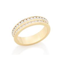 Aliança de casamento e noivado ouro 18k rose banhada anel de compromisso rommanel zircônias 512225