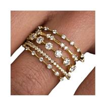 Aliança De Casamento Feminina Em Ouro Com Zircônia Cúbica Multicamadas, Joia De Luxo Para Festas Aliança De Casamento Feminina Em Ouro Com Zircônia Cúbica Multicamadas, Joia De Luxo Para Festas