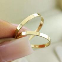 Aliança de Casamento Fina Ouro 18K 2mm retas