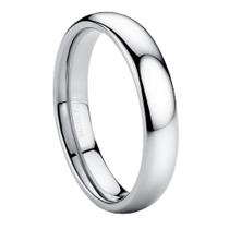 Aliança de casamento Jstyle Titanium 4 mm banhada a prata para homens Aliança de casamento Jstyle Titanium 4 mm banhada a prata para homens