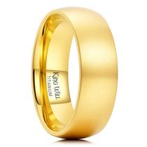 Aliança de casamento King Will em titânio com banho de ouro 14K, 8 mm Aliança de casamento King Will em titânio com banho de ouro 14K, 8 mm