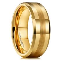 Aliança de casamento King Will GOLD de carboneto de tungstênio de 8 mm para homens