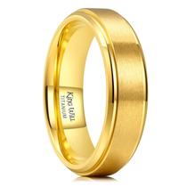 Aliança de casamento King Will Gold Titanium 6 mm, ajuste confortável, tamanho 11 Aliança de casamento King Will Gold Titanium 6 mm, ajuste confortável, tamanho 11