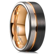 Aliança de casamento King Will LOOP em carboneto de tungstênio 8 mm em ouro rosa