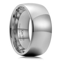Aliança de casamento King Will Platinum Tungsten 10mm para homens