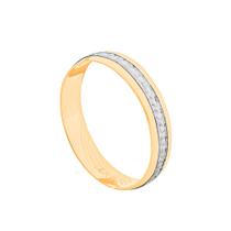 Aliança de Casamento Ouro 18k Friso Trabalhado em Ouro Branco 4 mm