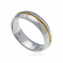 Aliança de namoro anel de compromisso aço banhado a ouro 18k rose rommanel unissex 210060 Aliança de namoro anel de compromisso aço banhado a ouro 18k rose rommanel unissex 210060