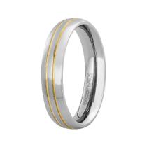 Aliança de Namoro Berlim 5mm Filete Central Duplo Gold IPG Aliança de Namoro Berlim 5mm Filete Central Duplo Gold IPG