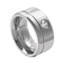 Aliança de Namoro Chrome 10mm com Filete Lateral e Zircônia Aliança de Namoro Chrome 10mm com Filete Lateral e Zircônia