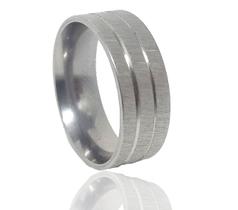 Aliança de Namoro com Filetes em Aço 8mm Tamanho 17 Aliança de Namoro com Filetes em Aço 8mm Tamanho 17
