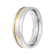 Aliança de Namoro Dion 6mm com Filete em Ouro Aliança de Namoro Dion 6mm com Filete em Ouro