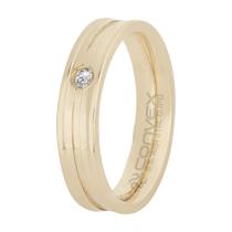 Aliança de Namoro Ena 5mm Gold IPG com Zircônia