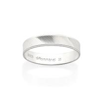 Aliança de namoro fina prata 925 casamento ou noivado anel de compromisso rommanel riscos unissex 4mm 810257