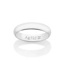 Aliança de namoro fina prata 925 casamento ou noivado anel de compromisso rommanel unissex 4 mm 810204