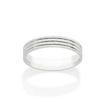 Aliança de namoro fina prata 925 casamento ou noivado anel de compromisso rommanel unissex diamantada 4 mm 3 frisos 810232 Aliança de namoro fina prata 925 casamento ou noivado anel de compromisso rommanel unissex diamantada 4 mm 3 frisos 810232
